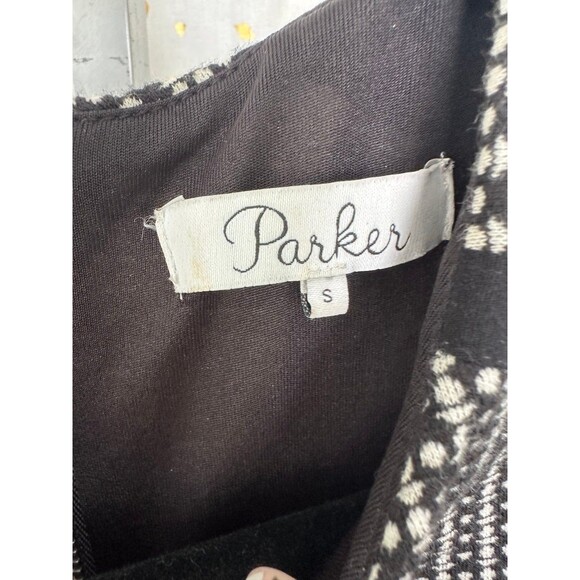 Parker Stretch Jacquard Knit Dia Block Piping Cap Sleeves Sheath Mini Dress S - Picture 5 of 7